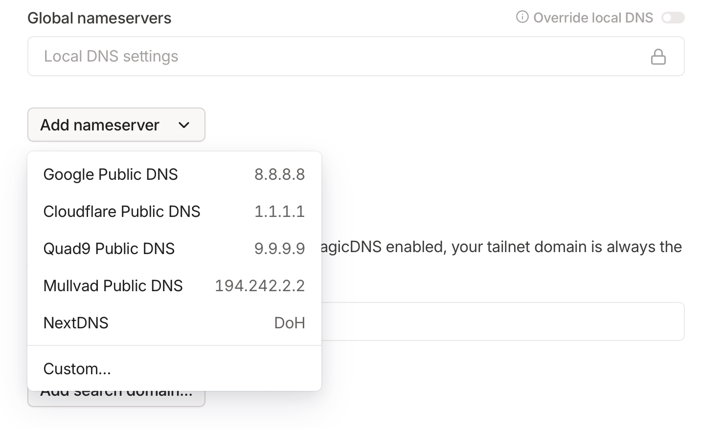 Add nameserver